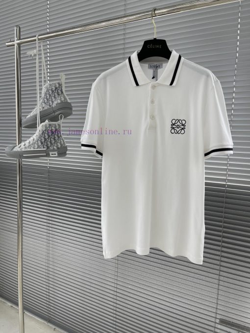 -LOEW 25ss New POLO Color Blocked Encrypted Same Post Ribbed Classic Embroidery Custom Laser Bu t4g7ckl9 - Image 2