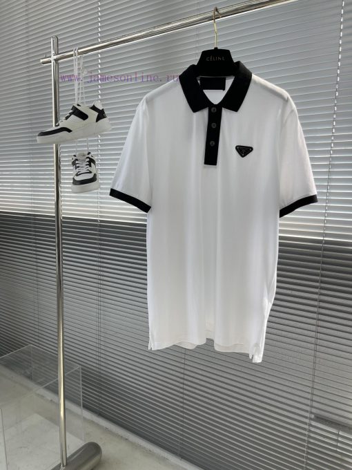 -PRAD 25ss Spring/Summer Latest Official Website Spring/Summer New Men's Short Sleeved Polo Shi 4djiv6ho - Image 2