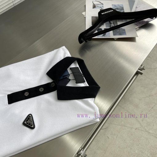 -PRAD 25ss Spring/Summer Latest Official Website Spring/Summer New Men's Short Sleeved Polo Shi 4djiv6ho - Image 3