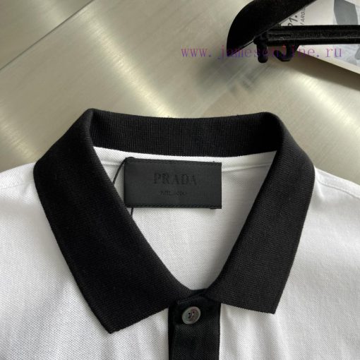 -PRAD 25ss Spring/Summer Latest Official Website Spring/Summer New Men's Short Sleeved Polo Shi 4djiv6ho - Image 4