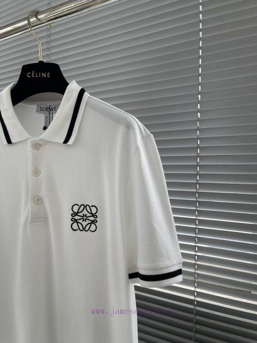 -LOEW 25ss New POLO Color Blocked Encrypted Same Post Ribbed Classic Embroidery Custom Laser Bu t4g7ckl9 - Image 8