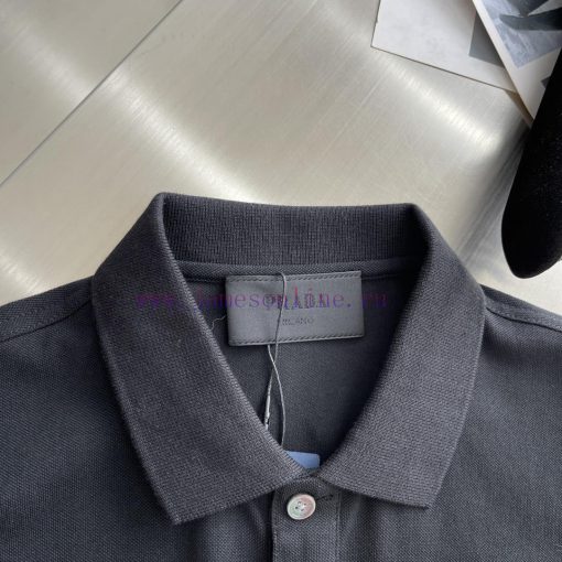 -PRAD 25SS Spring/Summer Polo New CollectionSplicing Contrasting Woven Fabric Design Paired Wit vs06v47y - Image 3