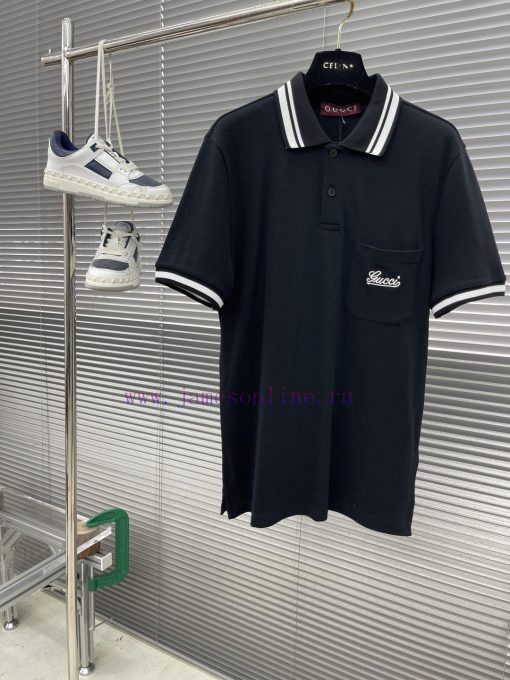 -GUCC 25 Spring/Summer New Polo Shirt This Version Of The Polo Shirt Is Crafted With Elastic Pe zfr06ds2