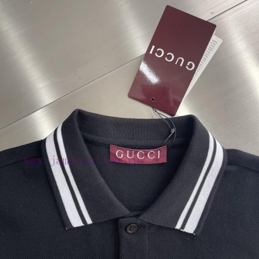 -GUCC 25 Spring/Summer New Polo Shirt This Version Of The Polo Shirt Is Crafted With Elastic Pe zfr06ds2 - Image 4