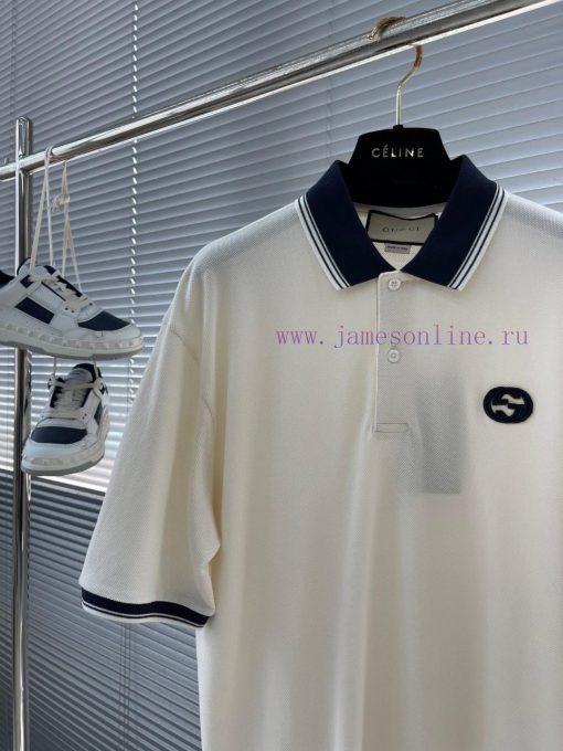 -GUCC 2025 New Interlocking Zhangzai Polo Shirt Short Sleeve Original 11 Development High Densi zip4ocj5 - Image 3