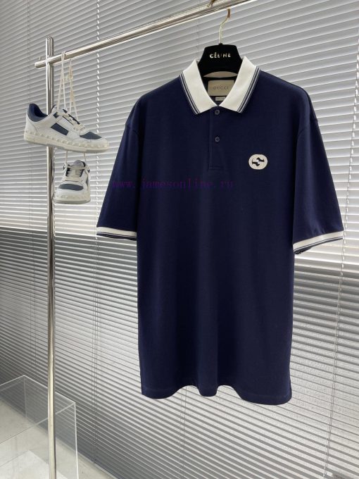 -GUCC 2025 New Interlocking Zhangzai Polo Shirt Short Sleeve Original 11 Development High Densi 14c9qywr - Image 2