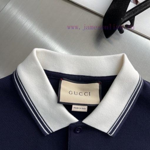 -GUCC 2025 New Interlocking Zhangzai Polo Shirt Short Sleeve Original 11 Development High Densi 14c9qywr - Image 4