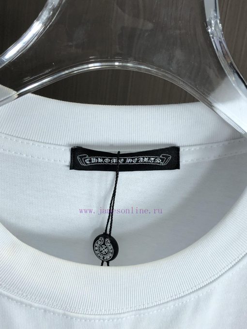 CH Kroxin 25FW Spring/Summer New Round Neck T-shirt With Patchwork Chain Embroidered Using Heav pydhx75o - Image 5