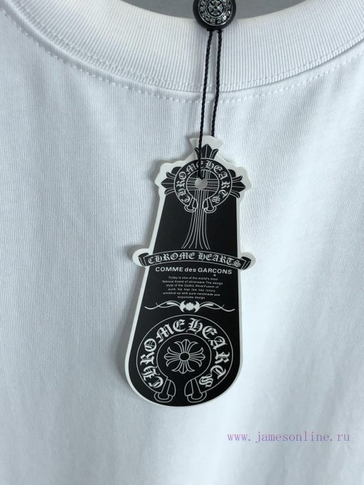 CH Kroxin 25FW Spring/Summer New Round Neck T-shirt With Patchwork Chain Embroidered Using Heav pydhx75o - Image 6