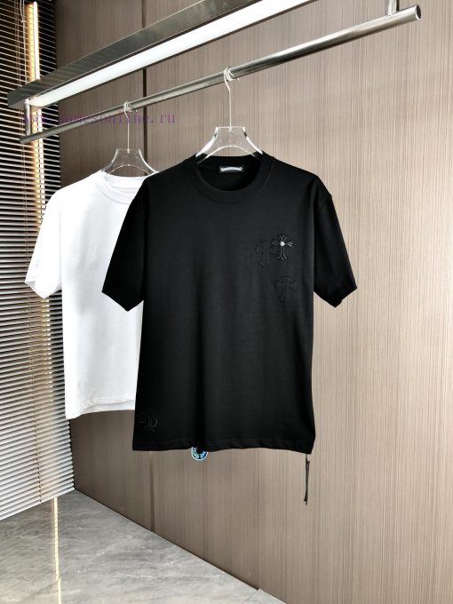 CH Kroxin 25FW Spring/Summer New Round Neck T-shirt With Cloth Embroidered Original Version Mad uw2hccqa - Image 2