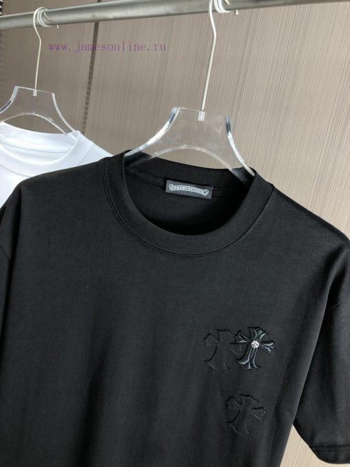 CH Kroxin 25FW Spring/Summer New Round Neck T-shirt With Cloth Embroidered Original Version Mad uw2hccqa - Image 3