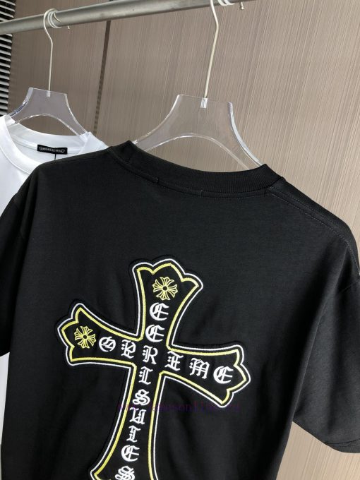 CH Kroxin 25FW Spring/Summer New Round Neck T-shirt With Patchwork Chain Embroidered Using Heav h3d8zt03 - Image 10