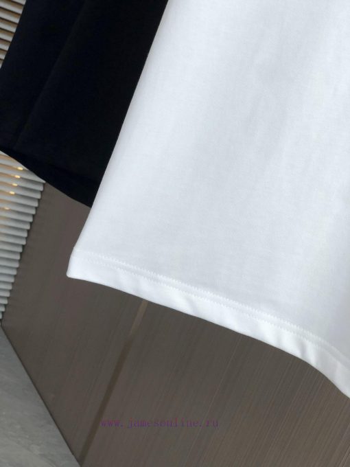 CH Kroxin 25FW Spring/Summer New Round Neck T-shirt With Ribbed Embroidery At The Collar Made O ygk9597j - Image 4