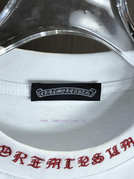 CH Kroxin 25FW Spring/Summer New Round Neck T-shirt With Ribbed Embroidery At The Collar Made O ygk9597j - Image 5