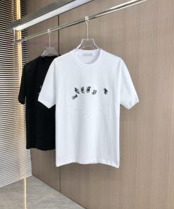 Dior 25FW Spring/Summer New Round Neck T-shirt With Old Flowers Dior Cowboy Jacquard Embroidere zm78e936
