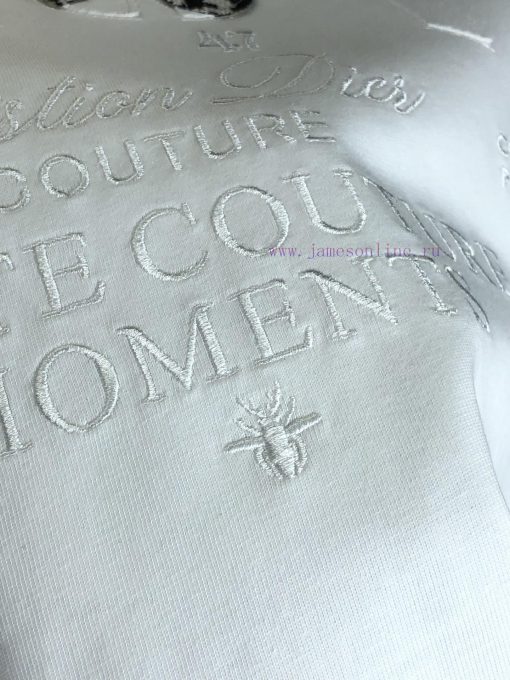 Dior 25FW Spring/Summer New Round Neck T-shirt With Old Flowers Dior Cowboy Jacquard Embroidere zm78e936 - Image 7