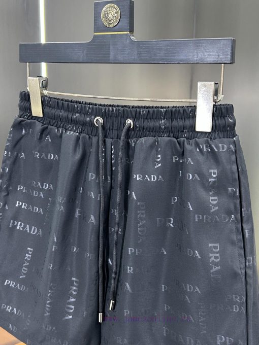Prada 2025 Spring And Summer New Embossed Beach Pants 4-point Shorts Official Website Synchroni n98h9ucb - Image 9