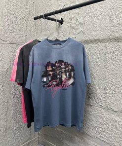 Balenciaga Paris * 2025 Summer New Style Hanging Dyeing Gradient Vintage City Night Scene Logo 5p5sauae