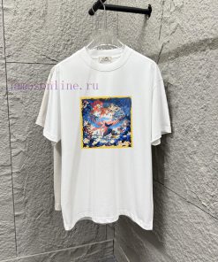 Hermes 2025 Spring/Summer New Flamingo Box Printed Custom Double Yarn Plain Cotton Fabric Short bqdl9wua