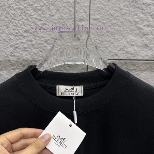 Hermes 2025 Spring/Summer New Flamingo Box Printed Custom Double Yarn Plain Cotton Fabric Short c6irqyuy - Image 7