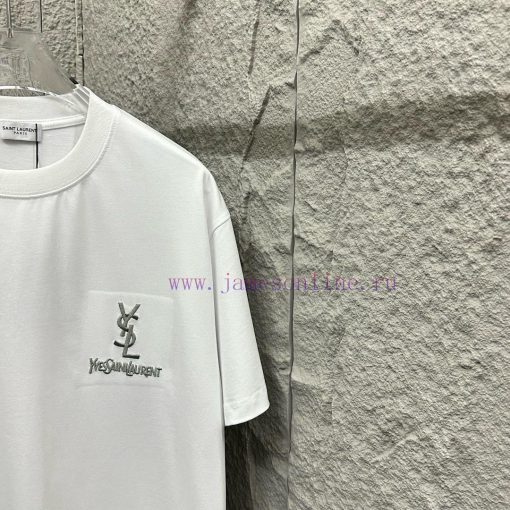 Ysl * Saint Laurent * 2025 Spring/Summer New Collection Classic Letter Silver Thread Embroidery 7ctx7yqe - Image 2