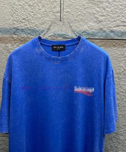 BAL * Paris * 2025 Spring And Summer New Snowflake Vintage Round Neck Short Sleeve With Washed uv5m4auw