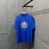 BAL * Paris * 2025 Spring And Summer New Snowflake Vintage Round Neck Short Sleeve With Washed sa3nonec