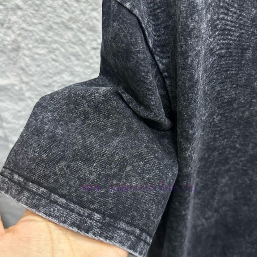 BAL * Paris * 2025 Spring And Summer New Snowflake Vintage Round Neck Short Sleeve With Washed 57l8z0v2 - Image 9