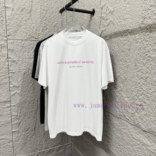 Alexander Wang * Alexander * 2025 Spring/Summer New Pink Letter Wang Foam Crafted Short Sleeve ahbl7nta - Image 2