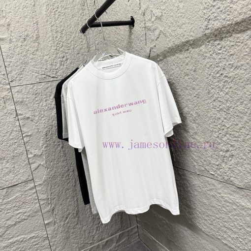 Alexander Wang * Alexander * 2025 Spring/Summer New Pink Letter Wang Foam Crafted Short Sleeve ahbl7nta - Image 3
