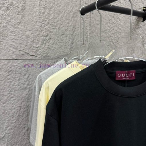 Gu Gu * Chi 2025 Spring/Summer New Collection Pink Letter Double G Embroidered Short Sleeve T-s k3tocg21 - Image 7
