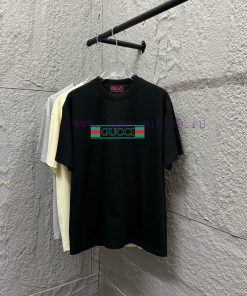 Gu Gu * Chi 2025 Spring/Summer New Collection Chest Letter Double G Printed Short Sleeve T-shir 0mth0fvn