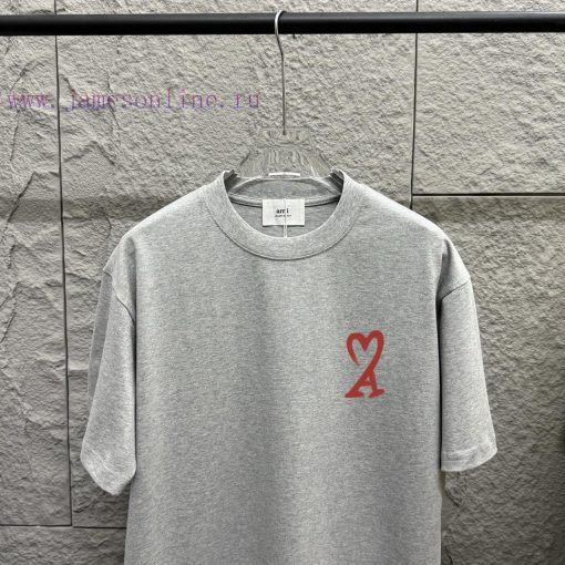Ami 2025 Spring/Summer New Ami Rainbow Love Printed Custom Double Yarn Plain Cotton Fabric Shor h8g3anf6 - Image 5