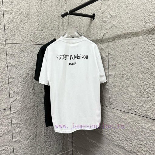 MM6 Magi * 2025 Spring/Summer New Collection Classic Embroidered Chest Back Letter Printed Shor n42m9o6b - Image 3