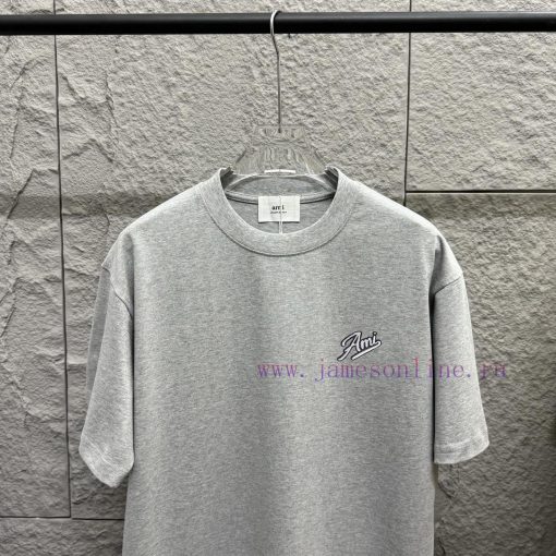 Ami 2025 Spring/Summer New Collection Ami Letter Embroidered Custom Double Yarn Plain Cotton Fa 4p92rppb - Image 4