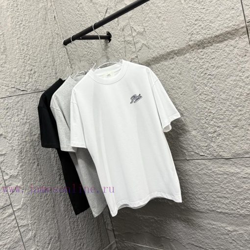 Ami 2025 Spring/Summer New Collection Ami Letter Embroidered Custom Double Yarn Plain Cotton Fa pj04x56a - Image 3