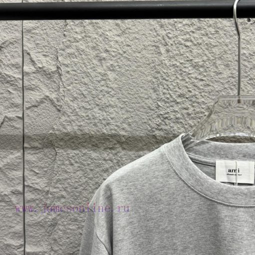 Ami 2025 Spring/Summer New Collection Ami Letter Embroidered Custom Double Yarn Plain Cotton Fa 4p92rppb - Image 8