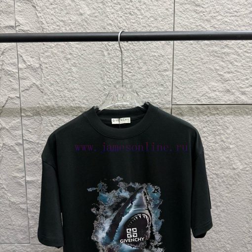Givenchy Gvc * Givenchy 2025 Spring/Summer New Shark Totem Letter Printed Custom Double Yarn Pl ssnhglv2 - Image 3