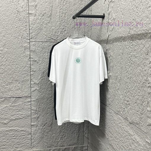Lulu * LeMoncler 2025 Spring/Summer New Short Sleeve T-shirt With Classic Small Circle On The C i366ptfp - Image 2