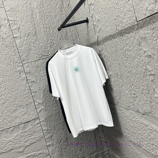 Lulu * LeMoncler 2025 Spring/Summer New Short Sleeve T-shirt With Classic Small Circle On The C i366ptfp - Image 3
