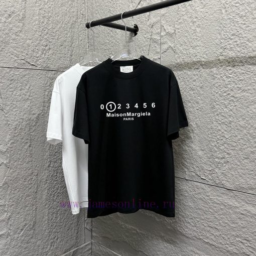 MM6 Magi * La 2025 Spring/Summer New Item MM6 Number Letter Classic Foam Craft Short Sleeve T-s anc3mnbk