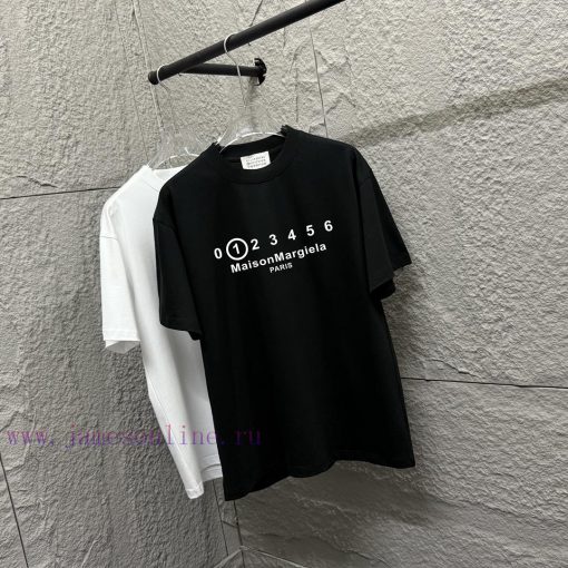 MM6 Magi * La 2025 Spring/Summer New Item MM6 Number Letter Classic Foam Craft Short Sleeve T-s anc3mnbk - Image 4