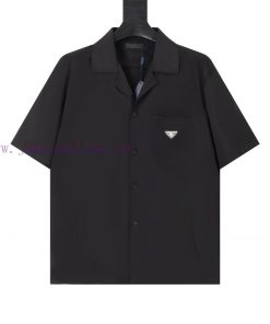 New PRAD. A Nylon Short Sleeve Shirt Jacket Oversize Shirt Made Of Re Nylon Recycled Nylon Fabr 9ghp4tja