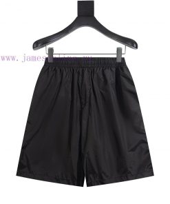 PRAD Prada 24ss Spring/summer Black Navy Blue Classic Casual Metal Triangle Logo Shorts With El q9ht9t00