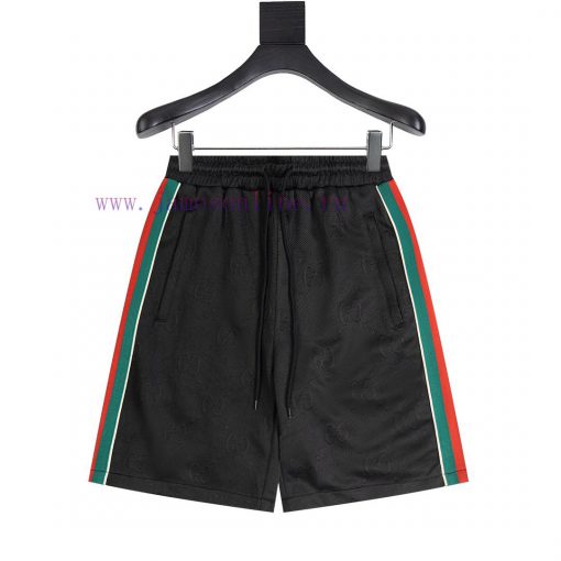 Guc 21 Early Autumn New Dark Pattern Jacquard Ribbon Set Shorts Knitted Logo Polyester Fiber Fa h1p5jugo