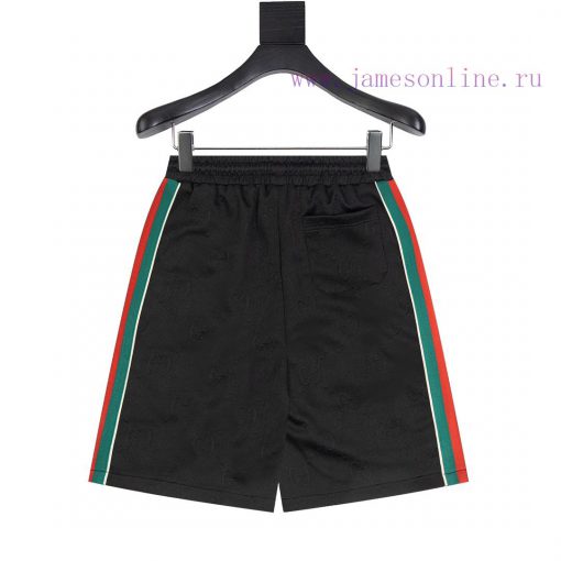 Guc 21 Early Autumn New Dark Pattern Jacquard Ribbon Set Shorts Knitted Logo Polyester Fiber Fa h1p5jugo - Image 3
