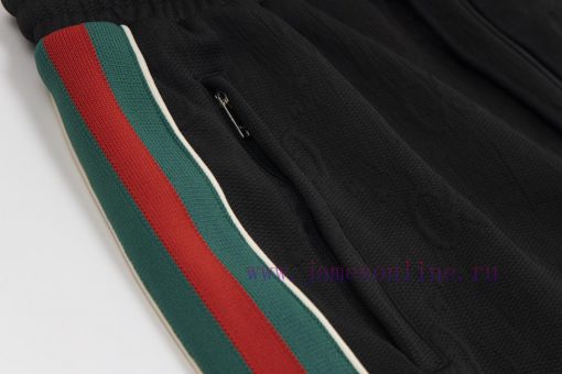 Guc 21 Early Autumn New Dark Pattern Jacquard Ribbon Set Shorts Knitted Logo Polyester Fiber Fa h1p5jugo - Image 4
