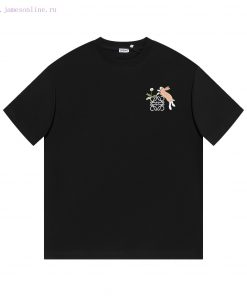 LOEWE Luo YiweiNew Embroidered Short Sleeved T-shirt With Bunny Pattern ®*Customized 280g All C 64w5p260