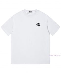 MinMinNew Laminated Letter Embroidered Short Sleeved T-shirt ®*Customized 280g All Cotton Fabri a2241ohb