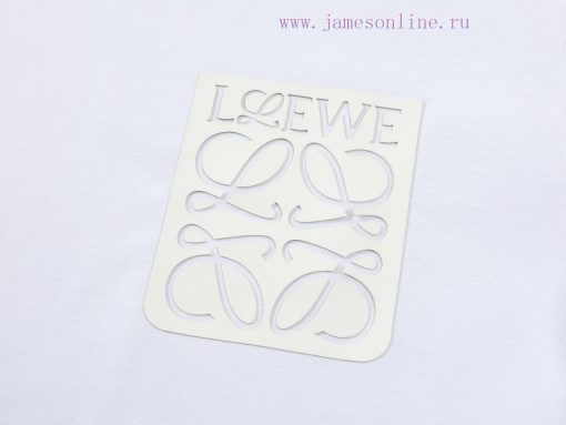 LOEWE Luo YiweiNew Laminated Pocket Embroidered Short Sleeved T-shirt ®*Customized 280g All Cot mitmjsqj - Image 5